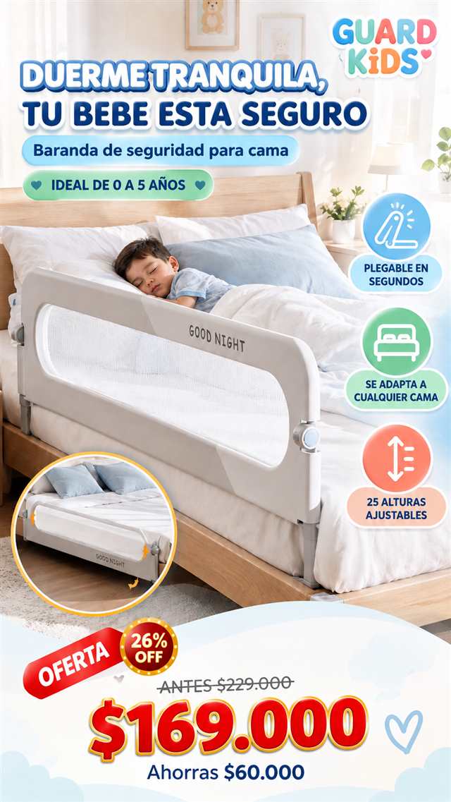 Una caída en la noche pasa en segundos. GUARD KIDS evita que pase.