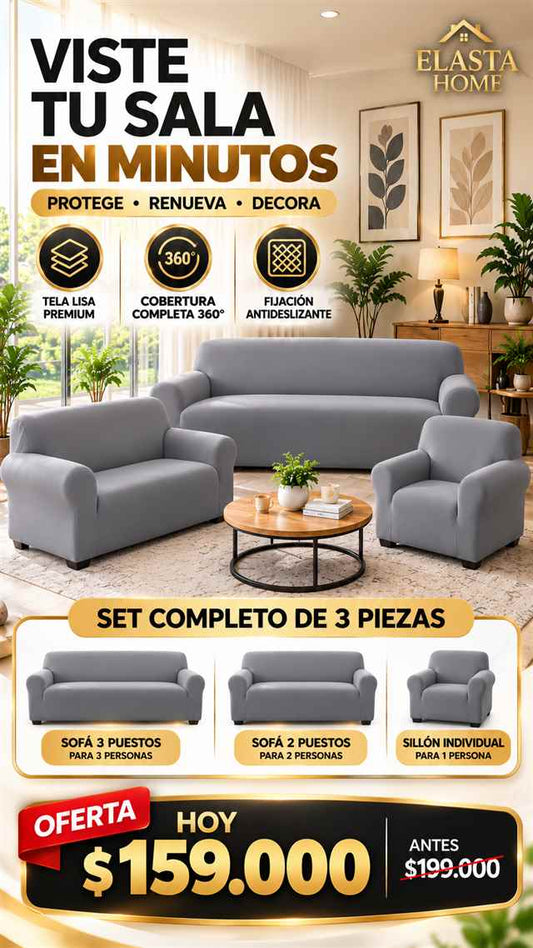 ¿Tu sofá ya no se ve como el primer día? Dale una segunda vida en minutos, sin comprar uno nuevo. HOY LLEVAS LOS 3 FORROS EN SUPER OFERTA