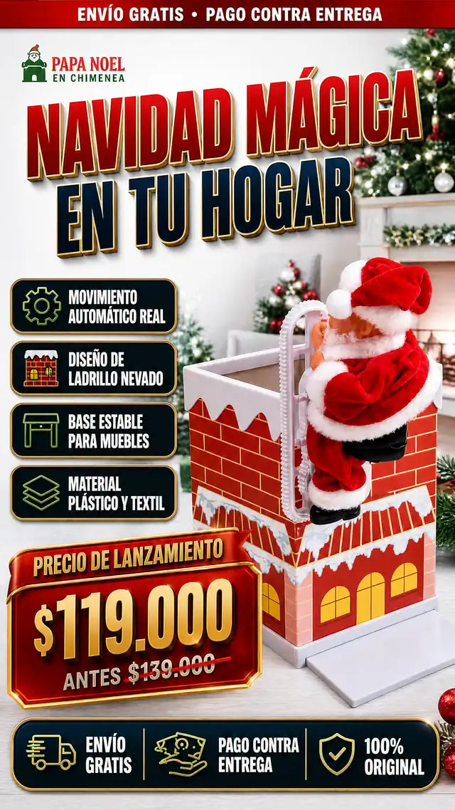 PAPA NOEL INTERACTICO ENTRA POR LA CHIMENEA Y SALE POR LA PUERTA HAS QUE TU NAVIDAD ESTE AÑO SEA MAS DIVERTIDA