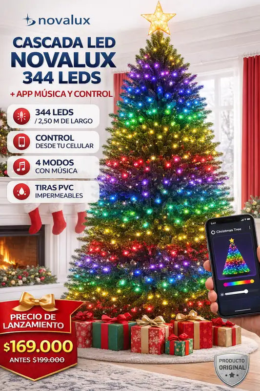 ¿Tus luces navideñas tradicionales no encienden bien y se ven aburridas? Con la cascada LED Novalux creas animaciones deslumbrantes