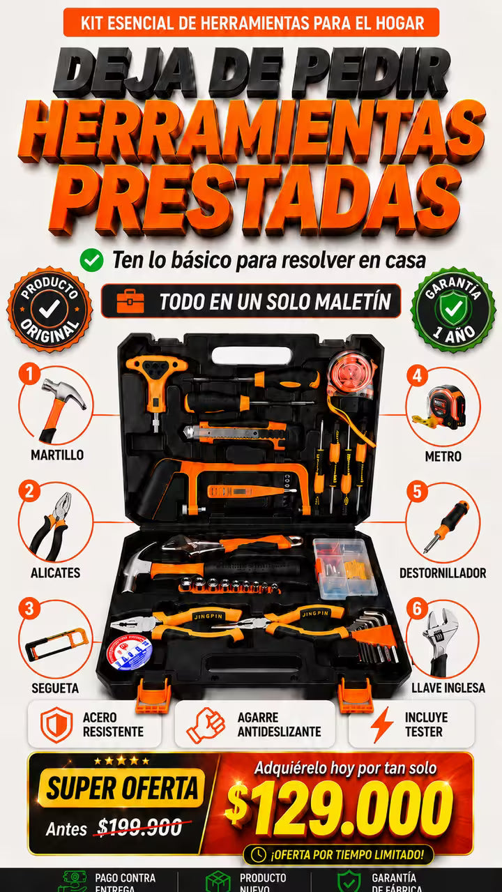 kit  PREMIUN completo de herramientas basicas para el hogar
