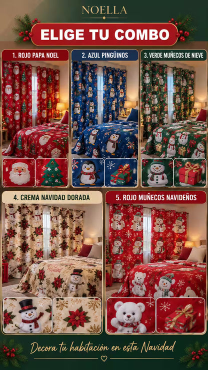 y si esta navidad la haces diferente y la vives desde que te levantas SUPER COMBO NAVIDEÑO 2 CORTINAS + COBIJA PRECIO DE PREVENTA