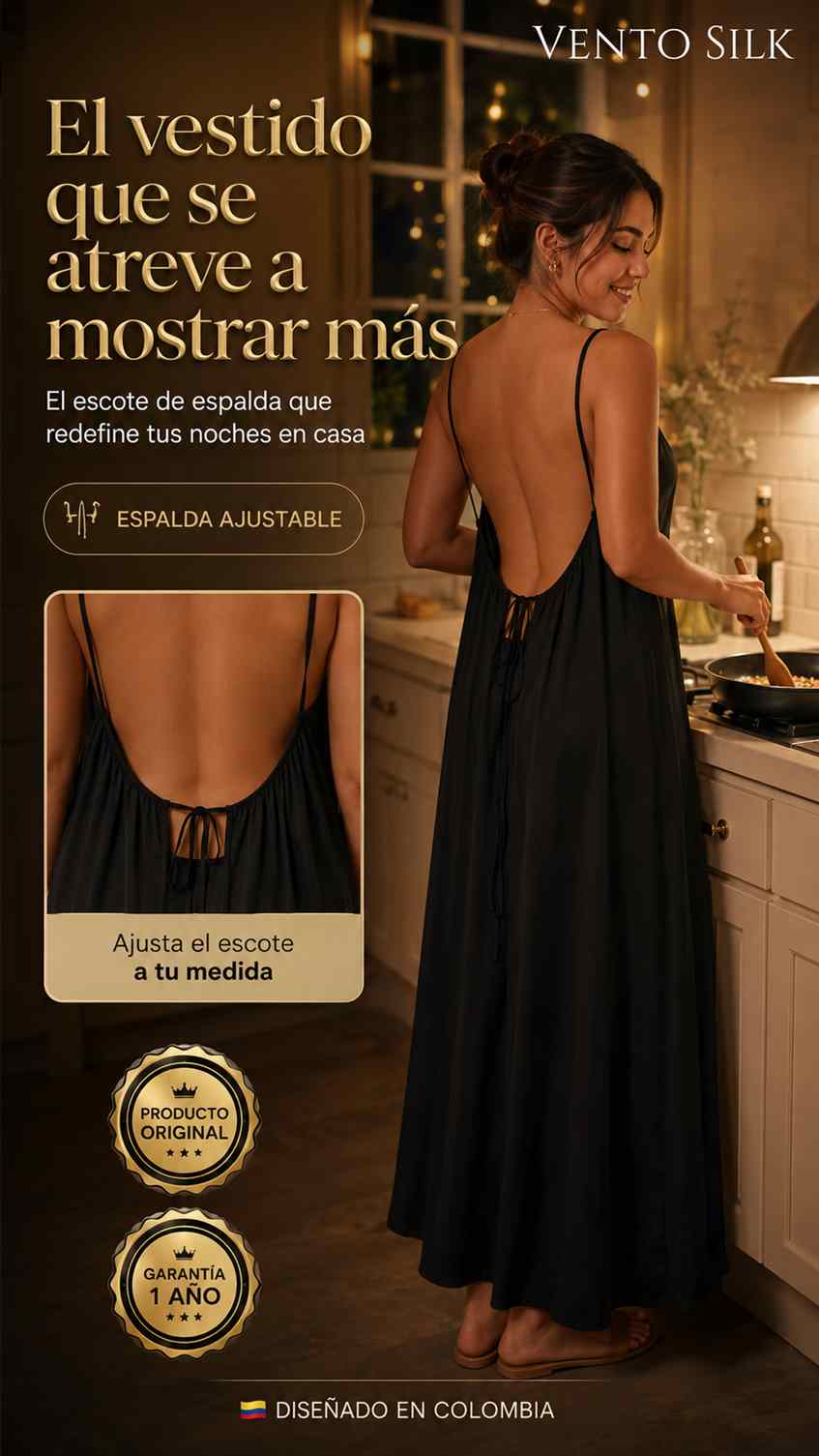 VENTO SILK™ Espalda ajustable —EL VESTIDO QUE NO LO VA A DEJAR PENSAR EN NADA MAS