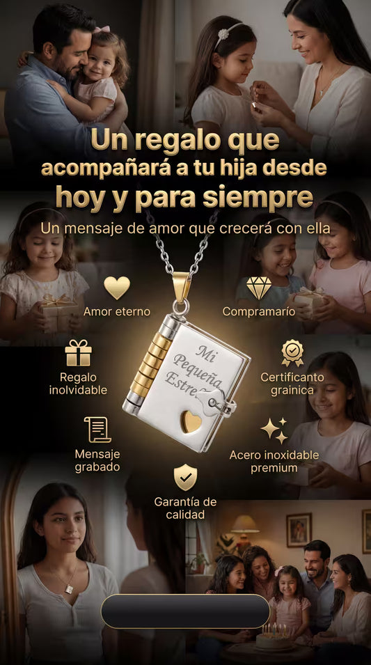 COLLAR  CARTA A HIJ@  version para niña👧 y niño👦dicelo hoy y lo guardara siempre